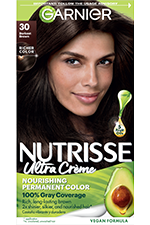 Darkest Brown Hair Color Nutrisse Ultra creme Nourishing permanent color Gray Coverage - Garnier